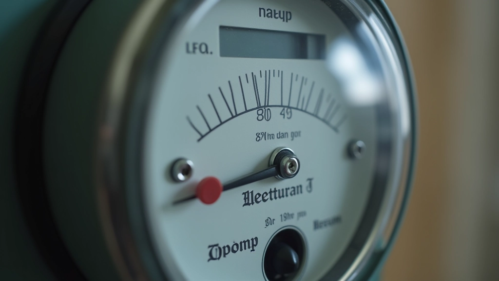 Крупный план механического счётчика электроэнергии с видимыми цифрами на дисплее