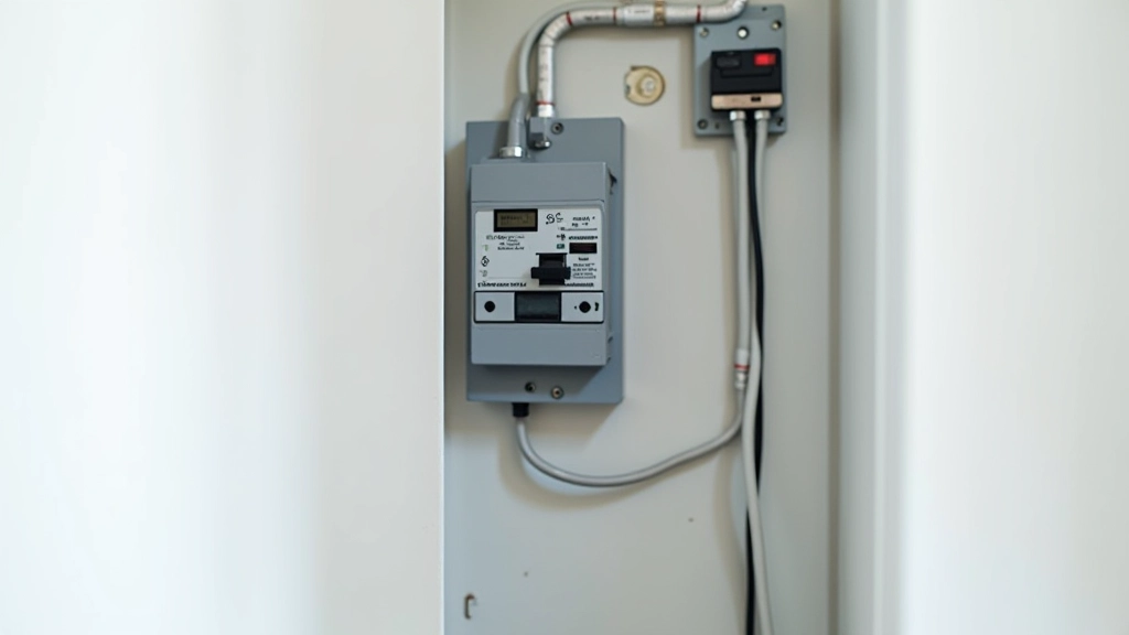 Электрический счётчик и электропроводка в шкафу управления, проверка состояния кабелей